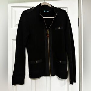 J. McLaughlin Black Ribbed Knit Sweater